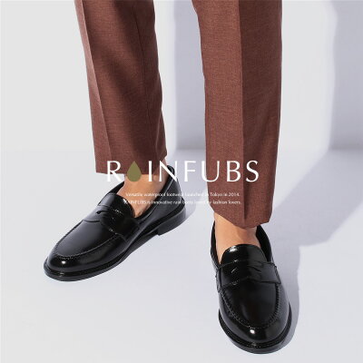 送料無料【RAINFUBS レインファブス】 レインローファー NIRL ニール メンズ 25~27cm 完全防水 雨晴兼用 抗菌防臭 低反発 男性 レインシューズ レインブーツ ビジネスシューズ 長靴 靴 コインローファー 通勤 ビジネス オフィス スーツ 人気 お洒落 プレゼント ギフト