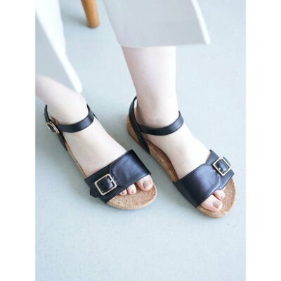 アースミュージックアンドエコロジー earth music&ecology ORiental TRaffic コルクフラットサンダル (Black)