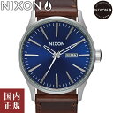 ニクソン 腕時計（メンズ） 最大5,000円OFFクーポン有り！NIXON ニクソン 腕時計 メンズ セントリー レザー ブルー/ブラウン A1051524-00 安心の国内正規品 代引手数料無料 送料無料