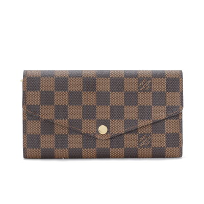 【P2倍 10/4 20時〜10/6 0時まで】ルイヴィトン LOUIS VUITTON 長財布 ダミエ・エベヌ ポルトフォイユ・サラ ブラウン N63209