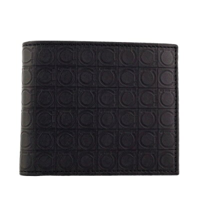 【ポイント10倍 10/17 23:59まで】Ferragamo フェラガモ 二つ折り財布 メンズ ブラック 669407 568274 DEEP BLACK