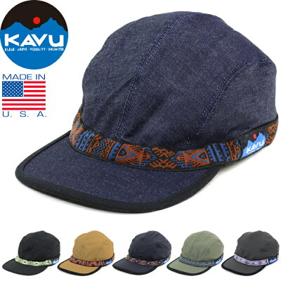 【SALE】KAVU カブー 110"STRAP CAP"ストラップ キャップ 11863001 / 19810114 コットン キャンバス デニム 4パネル キャンプ ジェット アメリカ製 帽子 アウトドア メンズ レディース 6カラー 国内正規 10%OFF
