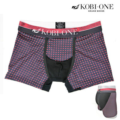【セール 22%OFF】ボクサーパンツ メンズ ブランド ローライズ KOBI ONE 正規品 コビワン レッドキューブ ドット 柄 おしりもメッシュ 蒸れない パンツ インナー 下着 ギフト 誕生日 彼氏 父 男性 旦那 速乾 父の日