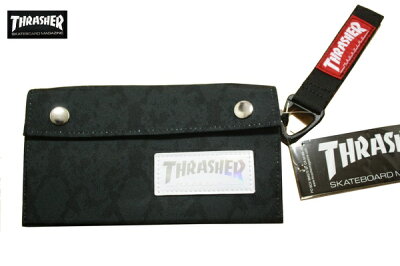THRASHER ロングウォレット PYWHT THR111 ブラック 【 2020 メンズ 長財布 / スラッシャー 財布 / ストリート / スケート / SK8 / スノボ / B系 / 帽子 / メール便可 / あす楽 】
