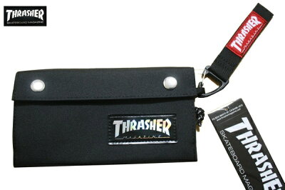 THRASHER ロングウォレット BLKBLK THR111 ブラック 【 2020 メンズ 長財布 / スラッシャー 財布 / ストリート / スケート / SK8 / スノボ / B系 / 帽子 / メール便可 / あす楽 】