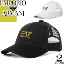 アルマーニ エンポリオ アルマーニ EMPORIO ARMANI EA7 帽子 キャップ ベースボールキャップ メンズ 2022年春夏新作 ロゴ 大きいサイズ メッシュ ゴルフ ブランド プレゼント 黒 白 ブラック ホワイト BASEBALL CAP 245020 0P855 [S]