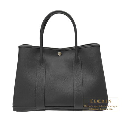 エルメス ガーデンパーティPM ブラック ネゴンダ シルバー金具 HERMES Garden Party bag PM Black Negonda leather Silver hardware