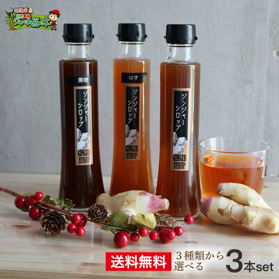 母の日 プレゼント 女性 ギフト セット 送料無料 健康 ジンジャーシロップ 200ml 3本箱入りセット 国産 月40本の限定生産 無添加 無着色 クール便は後ほど別途追加 母の日 敬老の日 ギフトに最適 web物産展