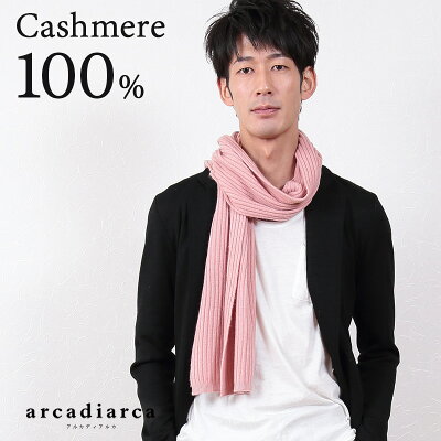 カシミヤ100% メンズマフラー フリーサイズ (カシミヤ マフラー メンズ カシミア カシミヤ100 無地 防寒 男 カジュアル arcadiarca) (送料無料)【在庫限り】