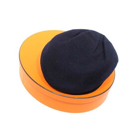 エルメス 未使用【HERMES】エルメス キャスケット ネイビー カシミア 100% キャップ 箱付き 帽子