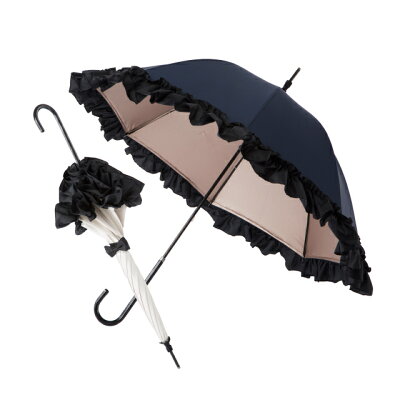 白川みきのおリボンUVカット涼感日傘 晴雨兼用 -15℃ 紫外線カット99% UVカット ミキフィーユ mikifille 白川みき日傘 白川みき傘 おリボンUVカット日傘 白川みきのおリボンUVカットフリル日傘