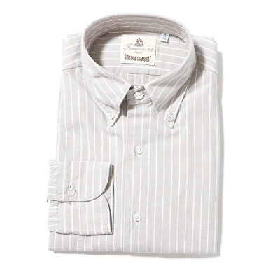 【アウトレット】フィナモレ FINAMORE ボタンダウンシャツ ベージュ メンズ leonardo z 012787 p2054 03 LEONARDO GENOVA レオナルド ジェノバ【あす楽対応_関東】【返品送料無料】【ラッピング無料】