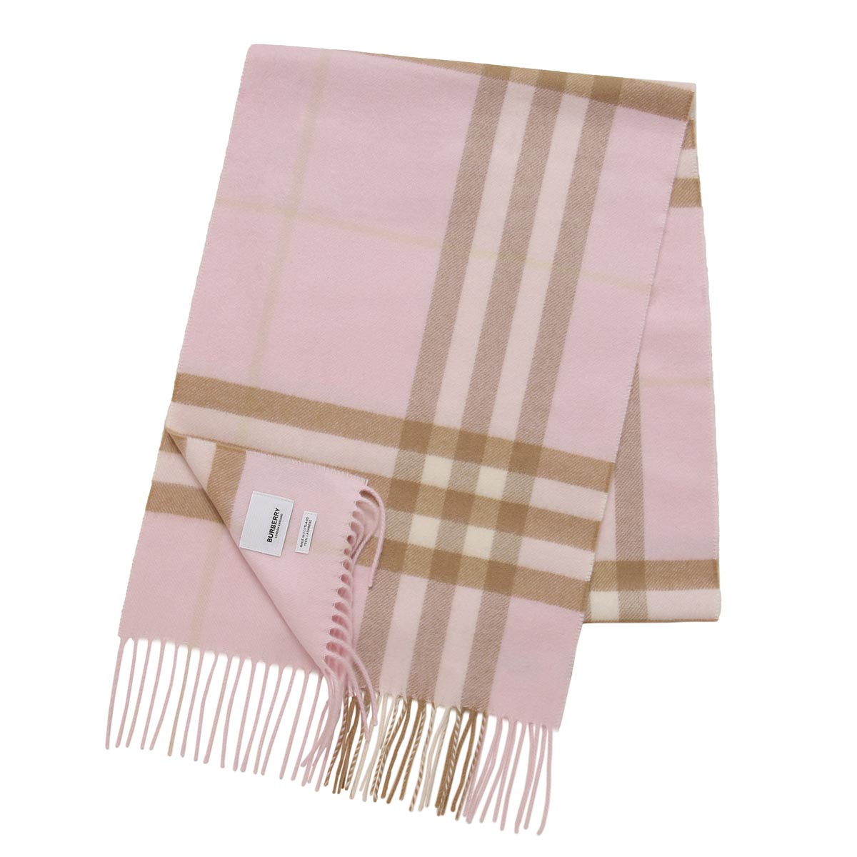 バーバリー マフラー（レディース） バーバリー BURBERRY マフラー スカーフ ピンク レディース 8016396 alabaster GIANT CHECK【あす楽対応_関東】【返品送料無料】【ラッピング無料】