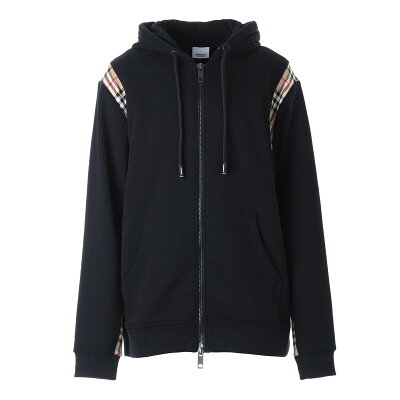 バーバリー BURBERRY ジップアップ パーカ ブラック メンズ 8034510 black VINTAGECHECKPANEL COTTON HOODEDTOP【返品送料無料】【ラッピング無料】【あす楽対応_関東】
