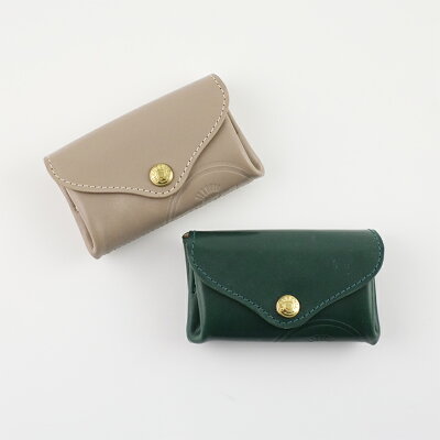 グレンロイヤル GLENROYAL SMALL PURSE 財布 ブライドルレザー 小銭入れ 革 コインケース ベージュ グリーン 03-6188
