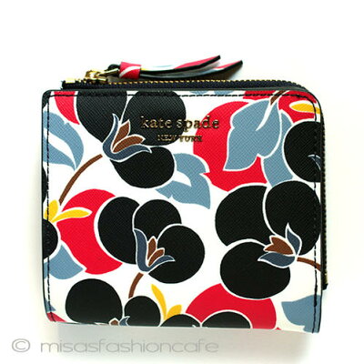 Kate spade ケイトスペード 二つ折り フローラル お財布 花柄折財布 ミニ財布 コンパクト「cameron breezy floral」プレゼント ギフト