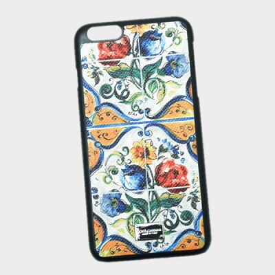 【厳選プライス!】ドルチェ&ガッバーナ ドルガバ DOLCE&GABBANA iPhone6S plus用 スマホ ケース カバー 型押しレザー フラワー柄 ホワイト基調 BI2126 AC597 HW0032【NS2301】