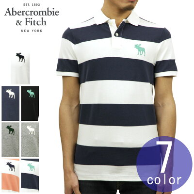 アバクロ Abercrombie&Fitch 正規品 メンズ ストレッチ ワンポイントロゴ 半袖ポロシャツ EXPLODED ICON STRETCH POLO