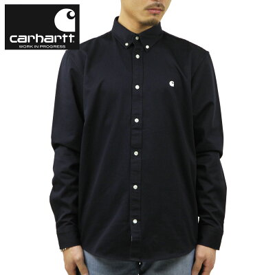 カーハート シャツ メンズ 正規販売店 CARHARTT WIP 長袖シャツ ボタンダウンシャツ LONG SLEEVE MADISON SHIRT DARK NAVY / WHITE I023339 00BXX