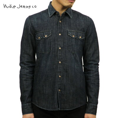 ヌーディージーンズ ジャケット メンズ 正規販売店 Nudie Jeans アウター デニムシャツ Gusten 140091 REPAIR MEDIUM CONTRAST LIGHT DAMAGE D15S25 2022