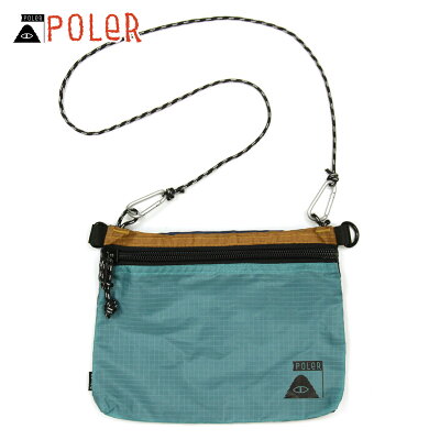 ポーラー バッグ ショルダーバッグ 正規販売店 POLER サコッシュ メンズ レディース STUFFABLE POUCH LARGE SAX/LT BROWN ラッピング クリスマス ギフト