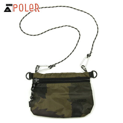 ポーラー POLER 正規販売店 メンズ レディース サコッシュ ミニバッグ ショルダーバッグ STUFFABLE POUCH SMALL OLIVE FURRY CAMO ラッピング クリスマス ギフト