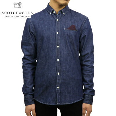 スコッチアンドソーダ SCOTCH&SODA 正規販売店 メンズ レギュラーフィット 長袖デニムシャツ REGULAR FIT 1 POCKET CLEAN DENIM SHIRT D 147611 51 INDIGO