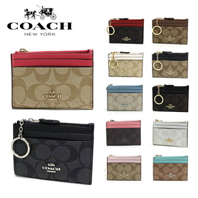 【お買い物マラソンセール開催中!】コーチ コインケース レディース COACH coin purse ミニ ID キーリング スキニー 2 ラグジュアリー シグネチャー 88208 F88208 【送料無料】 ギフト プレゼント 男性 女性 誕生日