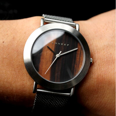 ■3300SSB「+LUMBER WATCH 3300(ステンレスベルト)」腕時計 ウォッチ 木製 ウッド メンズ レディース ユニセックス 日本製ムーブメント 生活防水 プレゼント ギフト おしゃれ シンプル ペアウォッチ 軽い Hacoa 送料無料 ミラネーゼ メッシュ