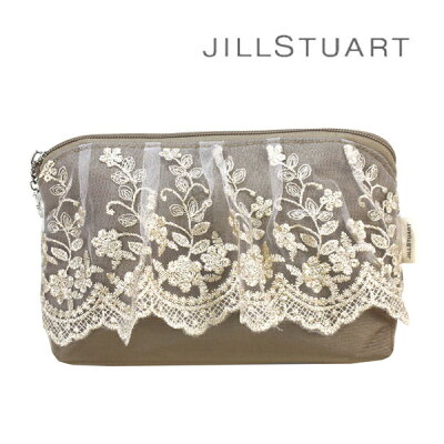 【30%OFF/送料無料】【海外限定】ジルスチュアート JILL STUART☆ ポーチ かわいい ブランドポーチ 小物入れ 花 フラワー 花柄 レース 茶 ブラウン モカ 化粧 メイク コスメブランド クリスマス ハロウィン バレンタイン