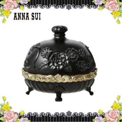 アナスイ ANNA SUI☆ルースパウダーケース パフ メイク小道具 化粧 メイク コスメ アクセサリー ジュエリー ケース 薔薇 バラ ローズ 猫足 アンティーク 黒 ブラック ブランド クリスマス ハロウィン バレンタイン