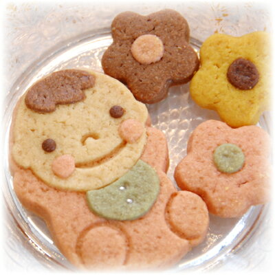 monjuillet 赤ちゃん・お花セット クッキー 保存料・合成着色料不使用! 焼き菓子 個包装 小袋セット バターを使用し体に優しい天然素材で安心安全かわいいクッキー