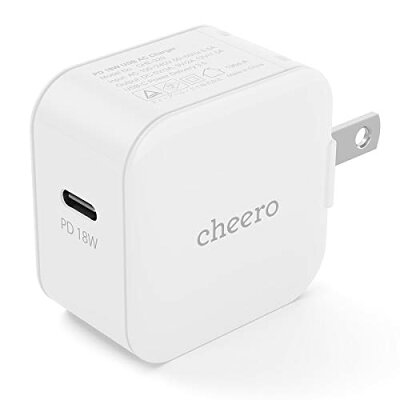 cheero USB-C PD Charger 18W mini 急速充電器 USB-IF 認証取得 パワーデリバリー対応 充電器 小型アダプタ 対応機種へ超高速充電 AUTO-IC搭載 折り畳み式プラグ 1ポート CHE-329