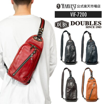 【スタート2時間限定★20%OFFクーポン配布中!4日20:00〜】DOUBLES/ダブルス ボディバッグ メンズ/レディース 本革/レザー ブラック/ダークブラウン/ネイビー/キャメル/他5色 小さめ VIF-7200