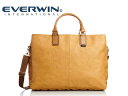 EVERWIN バッグ EVERWIN/エバウィン 21597 ジェノバ メンズ 日本製 合皮 ショルダー 2way ビジネスバッグ (キャメル)