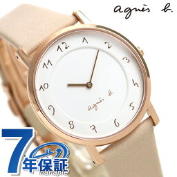 アニエスベー 腕時計（レディース） アニエスベー 時計 レディース マルチェロ FCSK932 agnes b. ホワイト×ピンクベージュ 腕時計 革ベルト