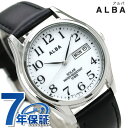 セイコー アルバ 腕時計（メンズ） セイコー アルバ ソーラー メンズ 腕時計 AEFD543 SEIKO ALBA デイデイト ホワイト×ブラック 時計