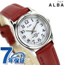 セイコー アルバ 腕時計（レディース） 【最大2000円割引クーポンに店内ポイント最大58倍】 セイコー アルバ ソーラー レディース 腕時計 AEGD561 SEIKO ALBA ホワイト×ワインレッド 赤 時計