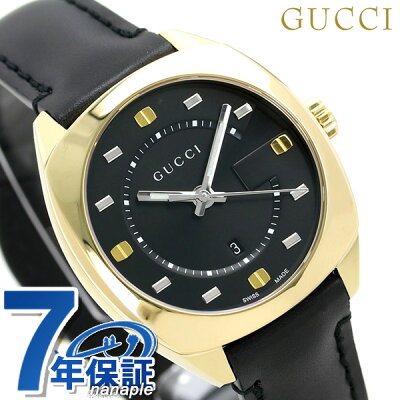【2000円割引クーポン&店内ポイント最大57倍】 グッチ GUCCI レディース 腕時計 GG2570 コレクション ミディアム 37mm YA142408 ブラック 革ベルト 時計