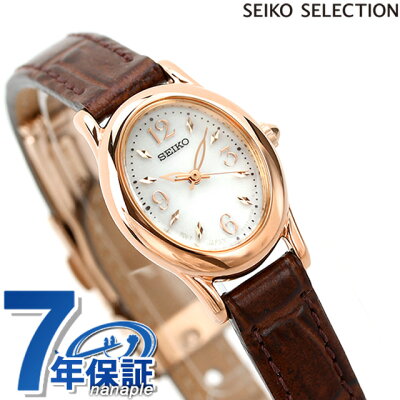 \1日は2,160円OFFクーポン!全品10%OFF/ セイコーセレクション ソーラー レディース 腕時計 SWFA148 SEIKO ピンクゴールド×ダークブラウン 時計