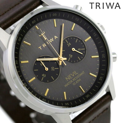 【15日なら全品5倍以上!店内ポイント最大37倍】 トリワ TRIWA ネビル スモーキー 42mm クロノグラフ 腕時計 NEST114-CL010412 グレーシルバー 時計【あす楽対応】