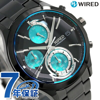 店内ポイント最大43倍!26日1時59分まで! セイコー ワイアード SEIKO クロノグラフ メンズ 腕時計 AGAV121 ニューリフレクション オールブラック【あす楽対応】