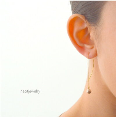 【ポイント10倍 お買い物マラソン】レディース コットンパール ピアス 華奢 シンプル naotjewelry Beige Cotton Pearl American Pierce
