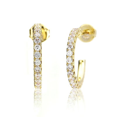 【ポイント10倍 お買い物マラソン】レディース ピアス 18k フープ 樹脂 ノンホールピアス シンプル かわいい ジルコニア ゴールド シルバー ギフト プレゼント naotjewelry Zirconia Hoop Pierce