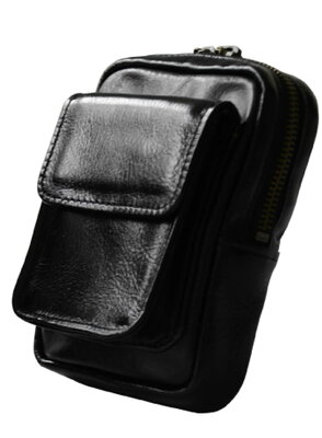 ベルトポーチ メンズ 縦型 ブランド 本革 小型 ミニ ウエストバッグ ウエストポーチ オイルヌメ革 BLAZER CLUB 日本製 豊岡製鞄 牛革 レザー 黒 ブラック