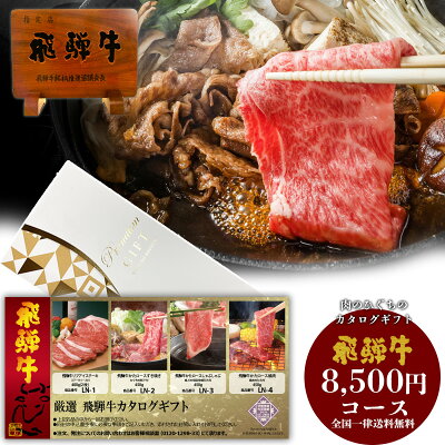 カタログギフト 飛騨牛 8,500円 送料無料 贈答品 夏ギフト 景品 肉 ステーキ 焼肉 しゃぶしゃぶ すき焼き 御礼 お祝い 内祝い 福利厚生 ひぐちのギフト