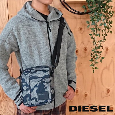 【マラソン期間中ポイント5倍】ディーゼル DIESEL バッグ メンズ ショルダーバッグ 斜めがけ ミニショルダーバッグ カモフラージュ 迷彩 メッシュ コンパクト ブランド x06266-p3042-h7850