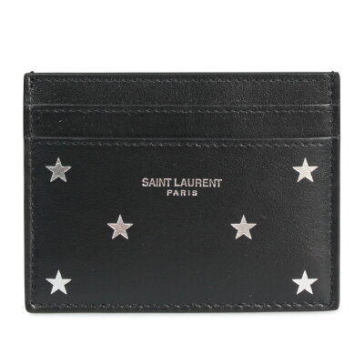 SAINT LAURENT PARIS SILVER STAR CARD HOLDER サンローラン パリ パスケース カードケース ID 定期入れ メンズ ブラック 黒 3759460O7GN
