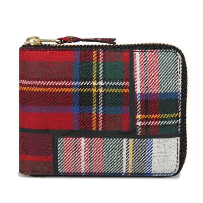 COMME des GARCONS TARTAN PATCHWORK WALLET コムデギャルソン 財布 二つ折り メンズ レディース ラウンドファスナー レッド SA7100TP