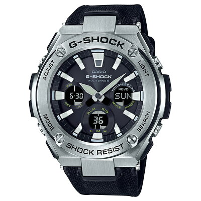 カシオ 時計 メンズ 腕時計 Gショック G-SHOCK ジーショック G-STEEL Gスチール アナデジ タフソーラー 多機能 シルバー×ブラック クロス タフレザー 20気圧防水 GST-W130C-1A ビジネス 男性 誕生日 お祝い ギフト 合格 入学 卒業 社会人 バレンタイン チョコ以外 2022